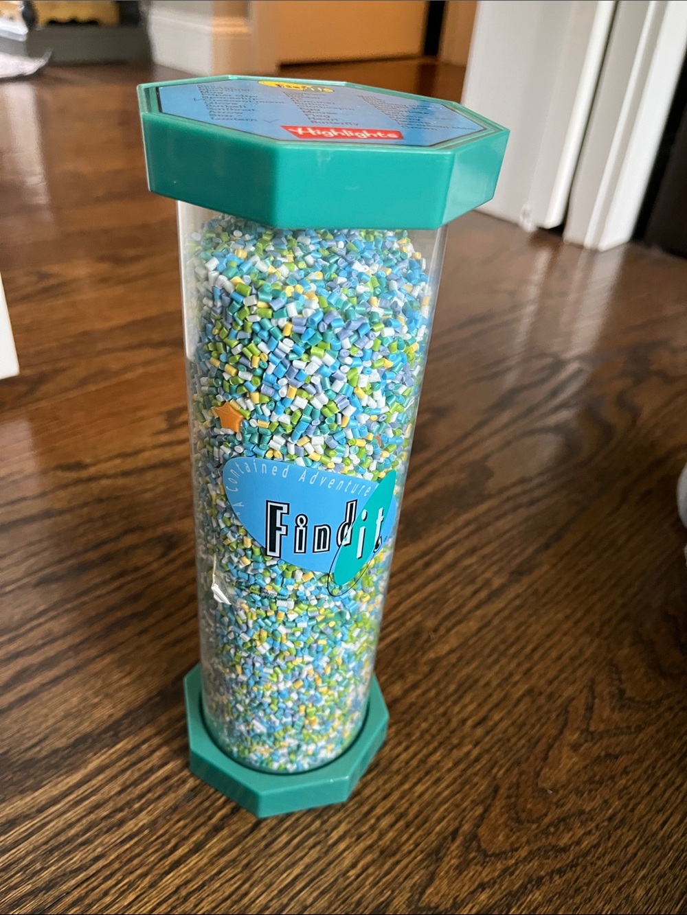 Find It! Discovery Tube with Blue-Green Lid and Multicolor Beads